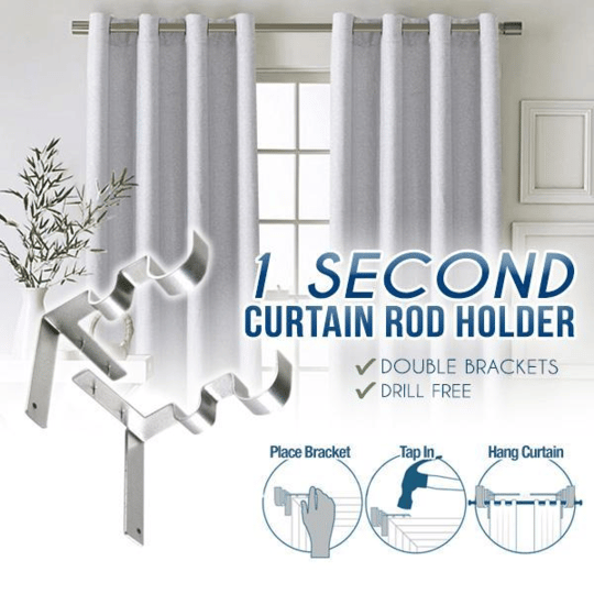 🔥 No Drill Curtain Rod Brackets Holders