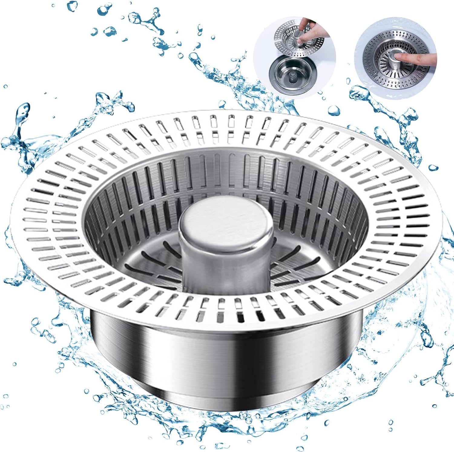 🔥New Upgraded 3-in-1 Kitchen Sink Drain Strainer