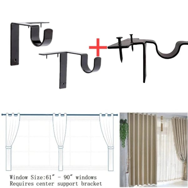 🔥 No Drill Curtain Rod Brackets Holders